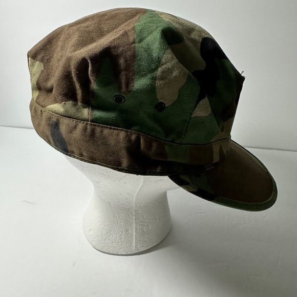 VTG 1988 US Marine Corps BDU Woodland Print 8 Point Utility Cap Size Large - Picture 5 of 10